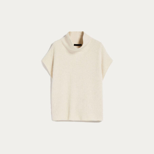 Ladies’ Cotton & Linen Pure Color Turtle Rib Knitting Turtle Neck Tank for Women’s Top Sweater