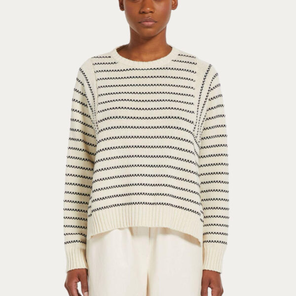 Ladies’ Casual Size Cashmere Blended Crew-neck Jersey Knitting Wave Stripe Pullover for Women’s Top Knitwear - Image 2