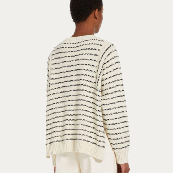 Ladies’ Casual Size Cashmere Blended Crew-neck Jersey Knitting Wave Stripe Pullover for Women’s Top Knitwear - Image 3