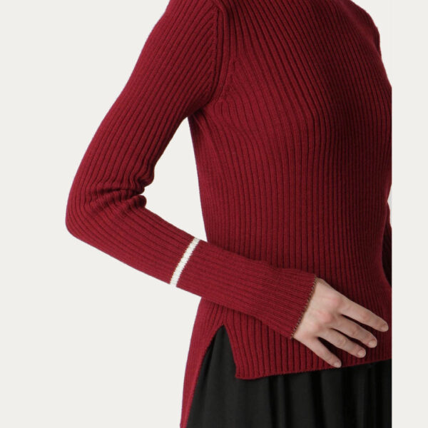 Customize Ladies’ Pure Cashmere Long Sleeves Rib Knitting Jumper for Women’s Knitwear - Image 4