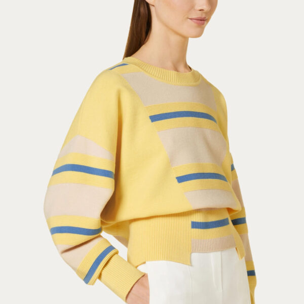 Women’s Casual Size Cashmere&Cotton Blended Multi Color Stripes Jumper for Ladies’ Knitwear Sweater - Image 3