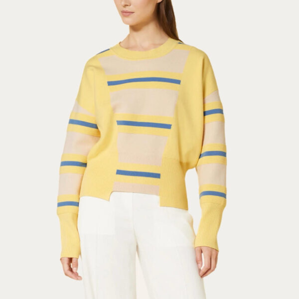Women’s Casual Size Cashmere&Cotton Blended Multi Color Stripes Jumper for Ladies’ Knitwear Sweater - Image 4