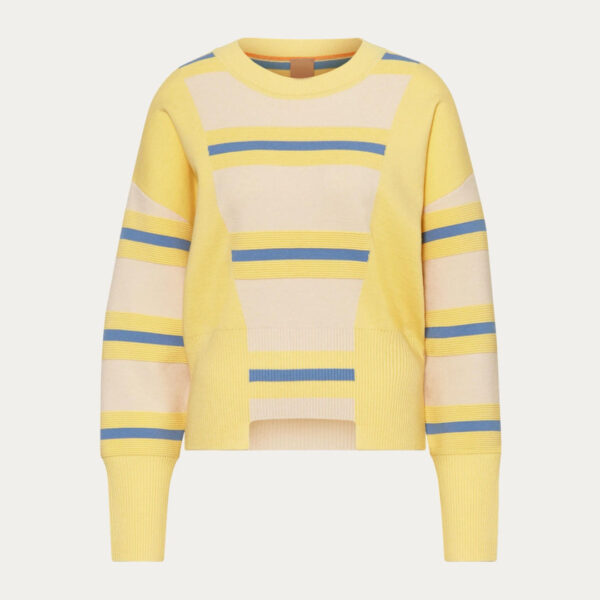 Women’s Casual Size Cashmere&Cotton Blended Multi Color Stripes Jumper for Ladies’ Knitwear Sweater