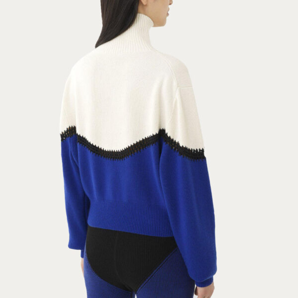 Contrast Color 100% Wool Plain Knitted Turtle Neck Knitwear For Women’s Pullover Sweater - Image 3