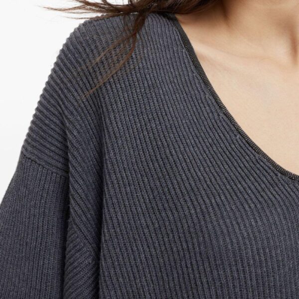 Ladies’ Full Cardigan Stitch Short Sleeve V-Neck Jumper for Women’s TOP Sweater - Image 3