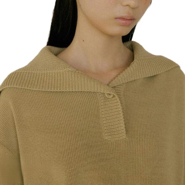 Ladies’ Rib Stitching Long Sleeved V-Neck Pullover for Women’s Top Sweater - Image 4