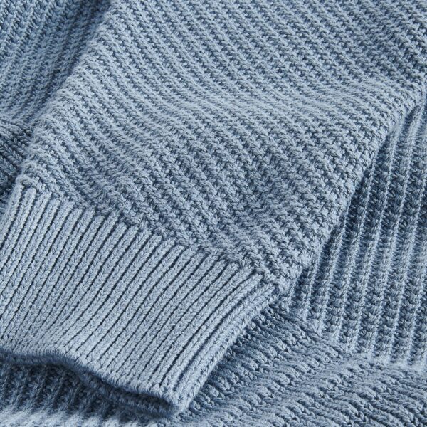 Men’s Solid Color Mix Knitting Pure Cotton Crew Neck Jumper of Knitwear Top Sweater - Image 3