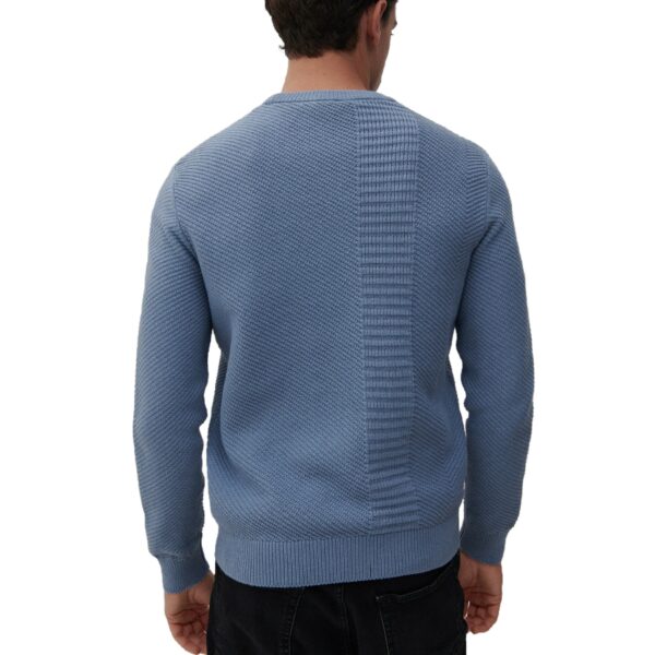 Men’s Solid Color Mix Knitting Pure Cotton Crew Neck Jumper of Knitwear Top Sweater - Image 4