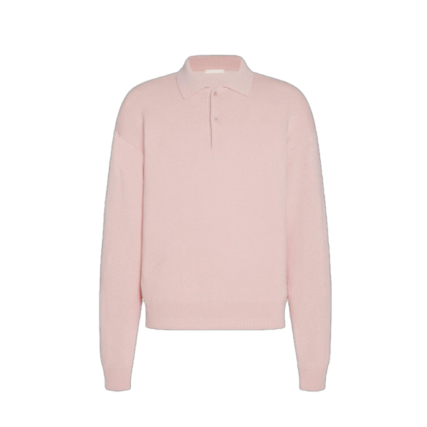 Men’s Cotton &Cashmere Blended Plain knitted Long Sleeve Polo Top Knitwear Sweater