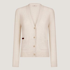 Women’s High Quality Long Sleeve V-Neck in Cashmere Cotton Jersey Knitting Cardigan