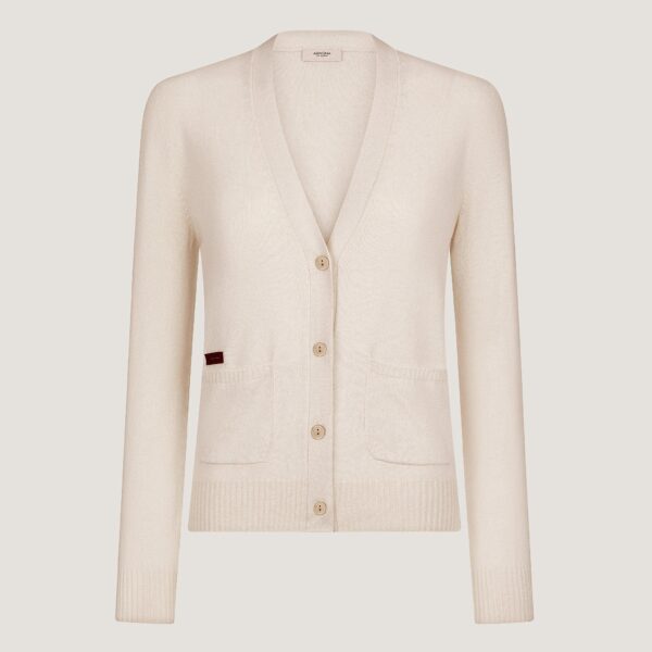 Women’s High Quality Long Sleeve V-Neck in Cashmere Cotton Jersey Knitting Cardigan