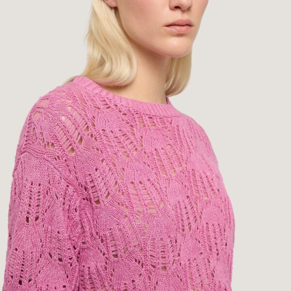 Hot Sale Fantasy Stitching Women’s Cashmere & Cotton Blended Half-sleeve Top Knitwear Sweater - Image 2
