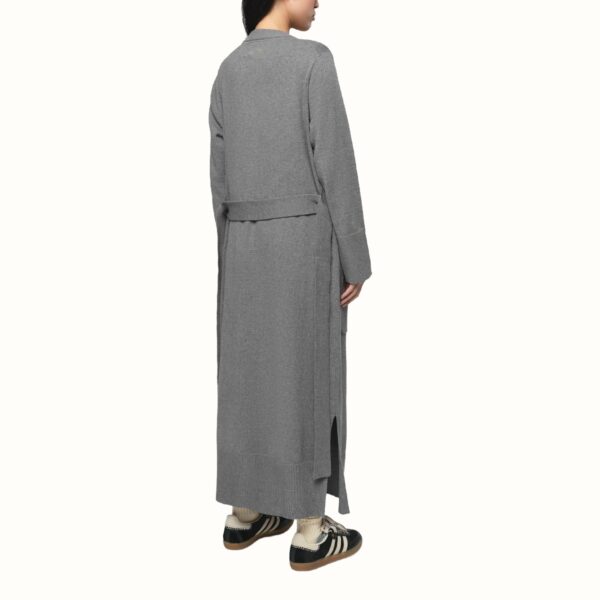 Women’s Pure Cashmere Plain Knitting Belted V-neck Cardigan Coat for Ladies’ Knitted Outwear - Image 2
