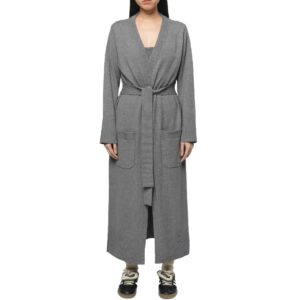 Women’s Pure Cashmere Plain Knitting Belted V-neck Cardigan Coat for Ladies’ Knitted Outwear