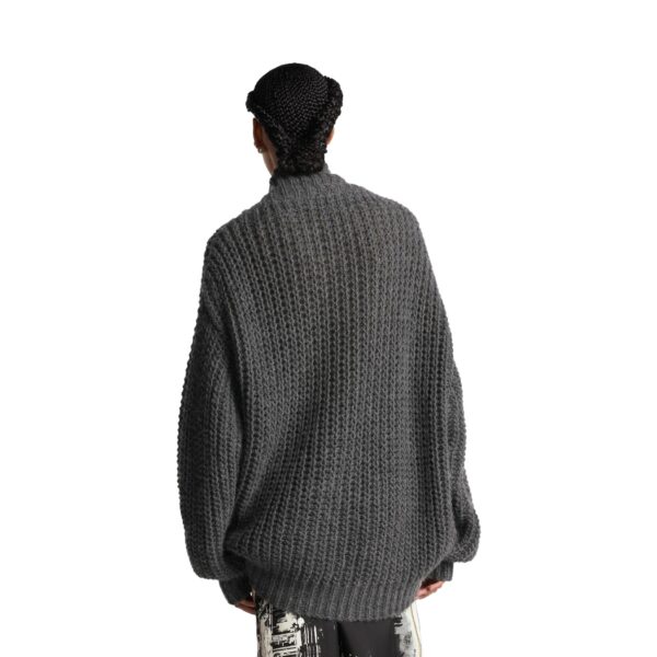 Women’s Oversize Chunky Wool &Mohair Blended Deep V-Neck Jumper Knitwear - Image 4