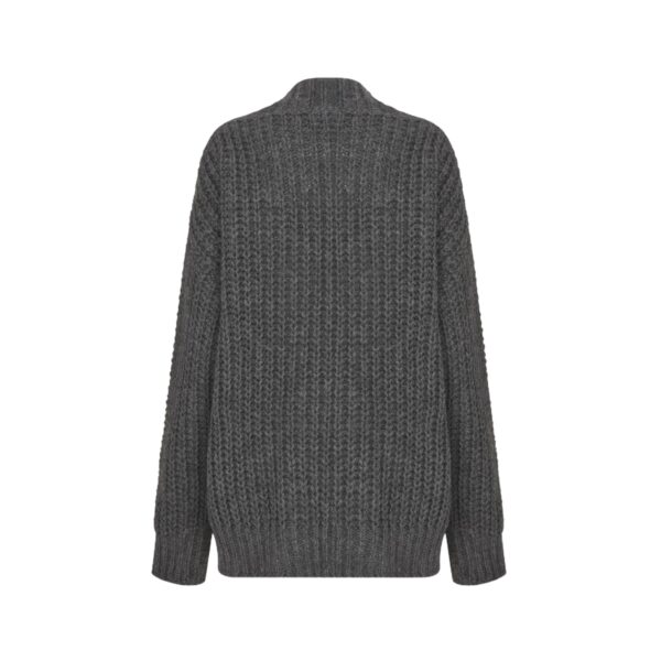 Women’s Oversize Chunky Wool &Mohair Blended Deep V-Neck Jumper Knitwear - Image 5