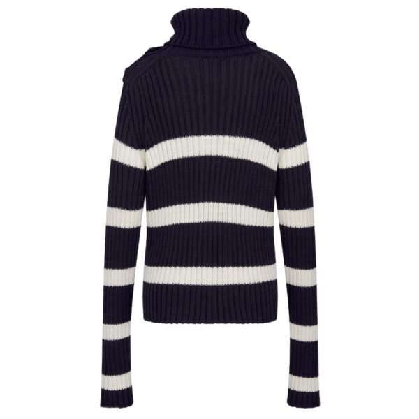Hot Sale Women’s Cotton Blended Rib Knitting Buttoned High Collar Pullover Knitwear Top - Image 2
