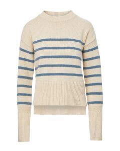 Women’s 100% Cotton Plain Knitting Round Neck Long Sleeved Stripe Jumper
