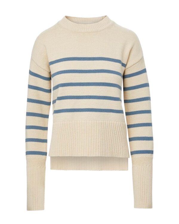 Women’s 100% Cotton Plain Knitting Round Neck Long Sleeved Stripe Jumper