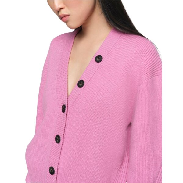 High Quality Regular Fit Wool &Cashmere Plain Deep V-neck Cardigan for Women’s Top Knitwear - Image 3