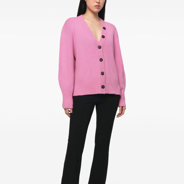 High Quality Regular Fit Wool &Cashmere Plain Deep V-neck Cardigan for Women’s Top Knitwear - Image 4