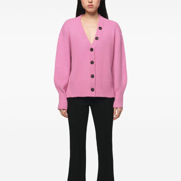 High Quality Regular Fit Wool &Cashmere Plain Deep V-neck Cardigan for Women’s Top Knitwear - Image 5