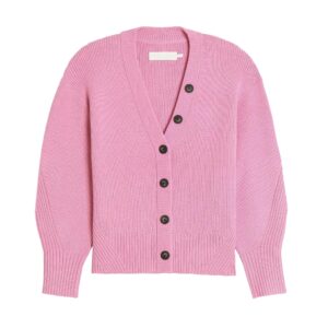 High Quality Regular Fit Wool &Cashmere Plain Deep V-neck Cardigan for Women’s Top Knitwear