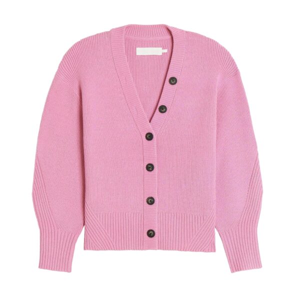 High Quality Regular Fit Wool &Cashmere Plain Deep V-neck Cardigan for Women’s Top Knitwear