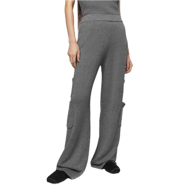 High Quality Pure Cashmere Jersey Knitting Women’s Cargo Straight Leg Pants