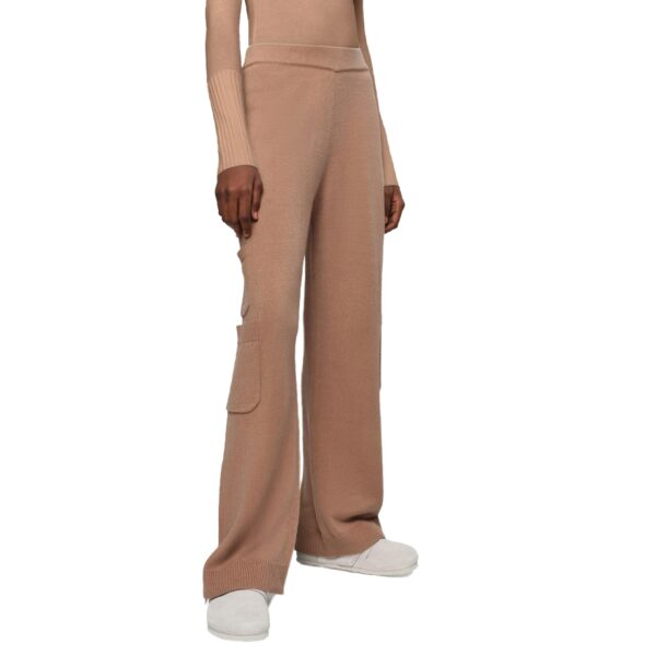 High Quality Pure Cashmere Jersey Knitting Women’s Cargo Straight Leg Pants - Image 4