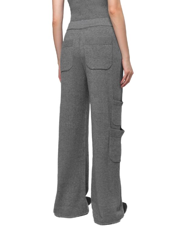 High Quality Pure Cashmere Jersey Knitting Women’s Cargo Straight Leg Pants - Image 5
