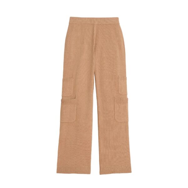 High Quality Pure Cashmere Jersey Knitting Women’s Cargo Straight Leg Pants - Image 8
