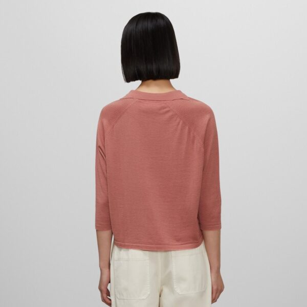 Women’s Cotton Silk & Linen Blended Jersey Buttonless Polo Knitting Jumper - Image 2