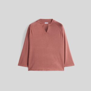 Women’s Cotton Silk & Linen Blended Jersey Buttonless Polo Knitting Jumper