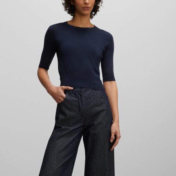 Pure Cotton Jersey Knitting Crew Neck Jumper for Ladies’ Top Knitwear - Image 2