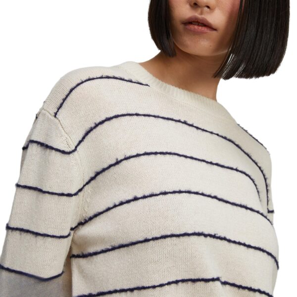 Ladies’ Regular Cotton &Linen Blended Plain Knitting Crew Neck Jumper - Image 3