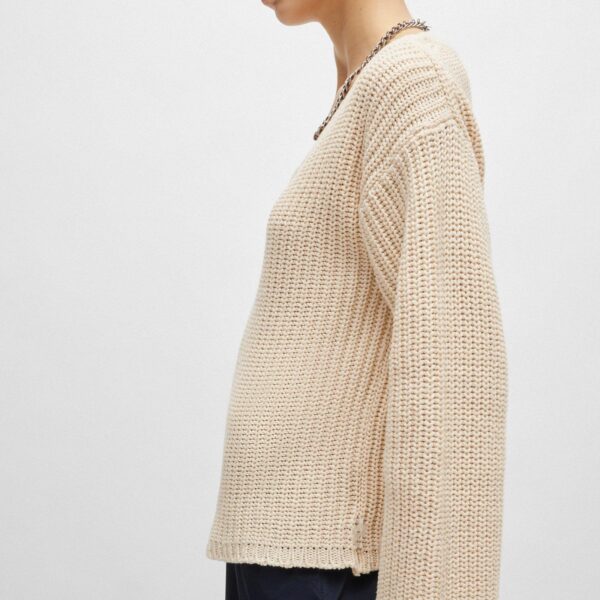 Women’s Cotton Blended Full Cardigan Knitting Stitch V-neck Jumper Top Knitwear - Image 3