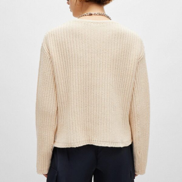 Women’s Cotton Blended Full Cardigan Knitting Stitch V-neck Jumper Top Knitwear - Image 5