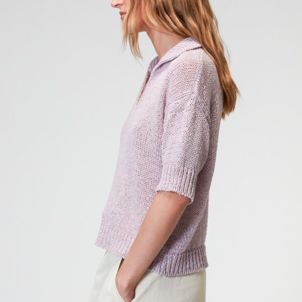 Hot Sale Women’s Cotton Blended Jersey Knitting Polo Jumper Top Sweater - Image 2