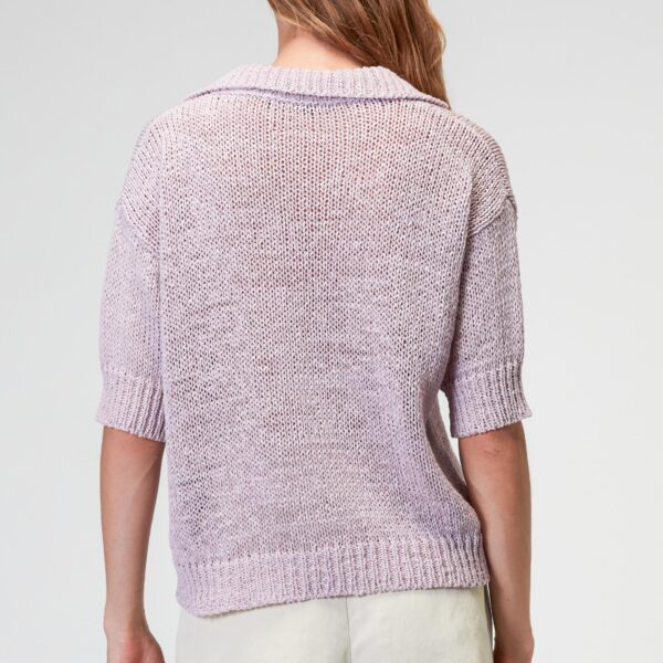 Hot Sale Women’s Cotton Blended Jersey Knitting Polo Jumper Top Sweater - Image 3