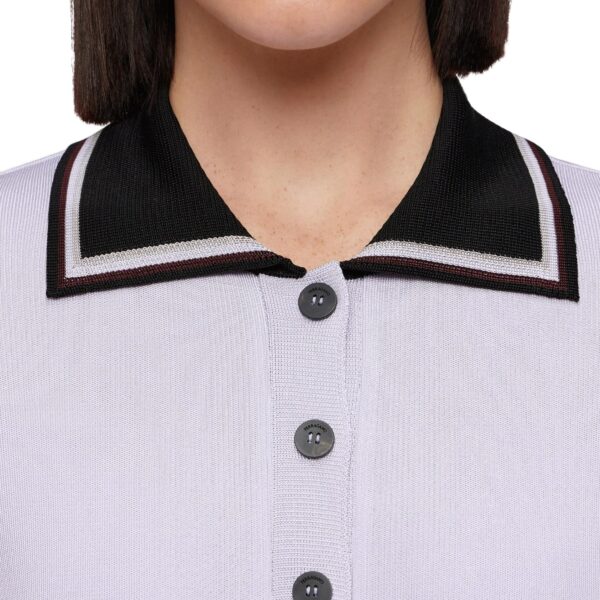 Ladies’ Short Sleeved Half Button- Closure Polo Jumper in 100% Cotton Jersey Knitting Top - Image 4