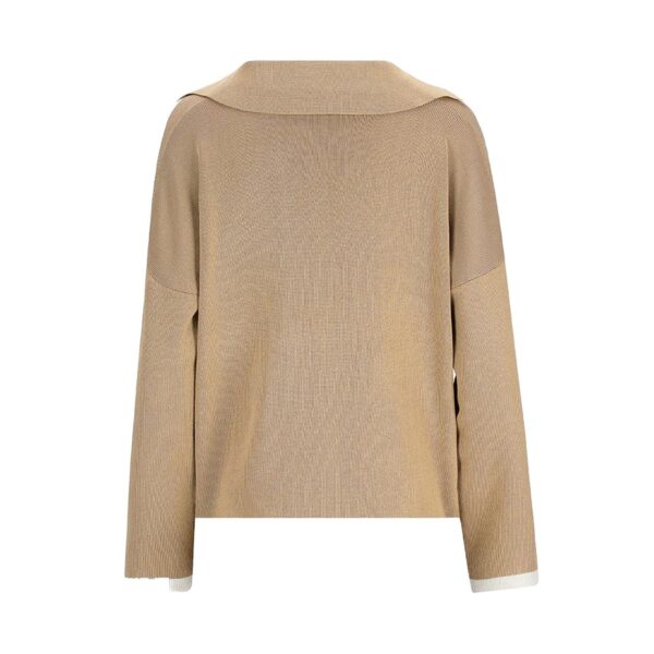 Ladies’ 100% Cotton Plain Knitted Long Sleeved Crew Neck Jumper - Image 5
