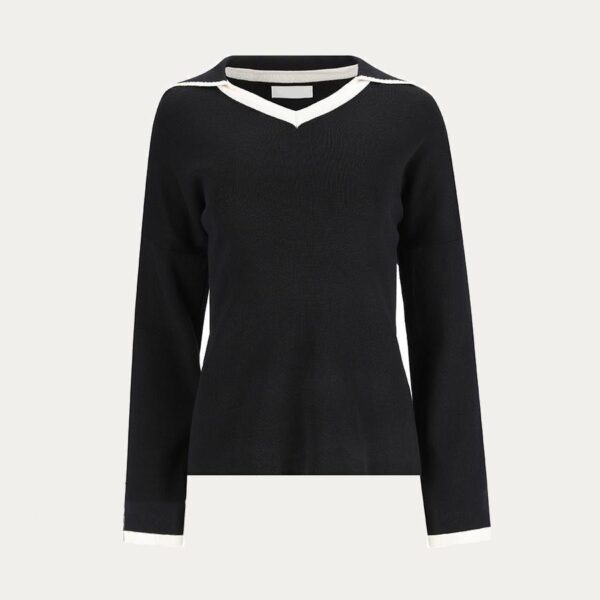 Ladies’ 100% Cotton Plain Knitted Long Sleeved Crew Neck Jumper - Image 3