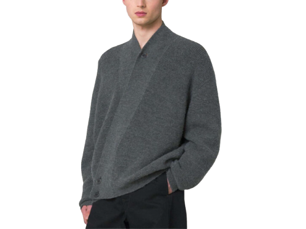 100% Wool Plain Knitting Button Cardigan