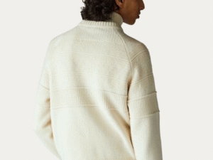 Jersey & Jacquard Turtle Neck 100% Cashmere Knitwear Top Sweater