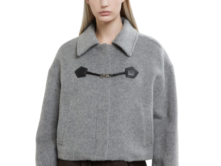 Leather Accents Women’s Coat