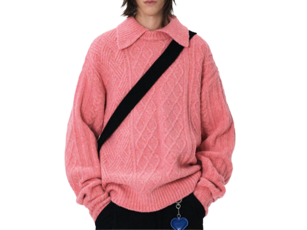Mens Round Neck Oversized Polo
