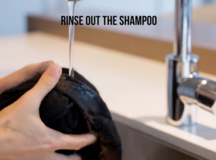 rinse out the shampoo