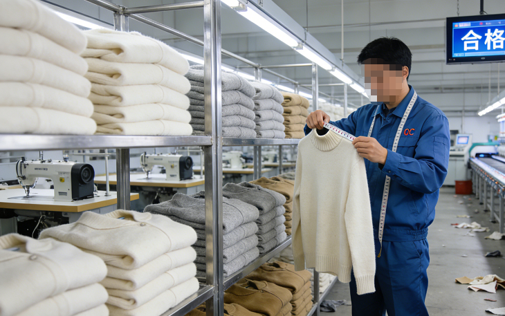 QC of Cashmere Garment Factory
