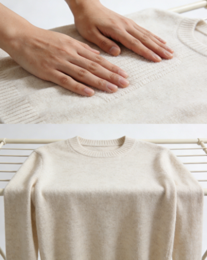 A flat-laid cashmere sweater
